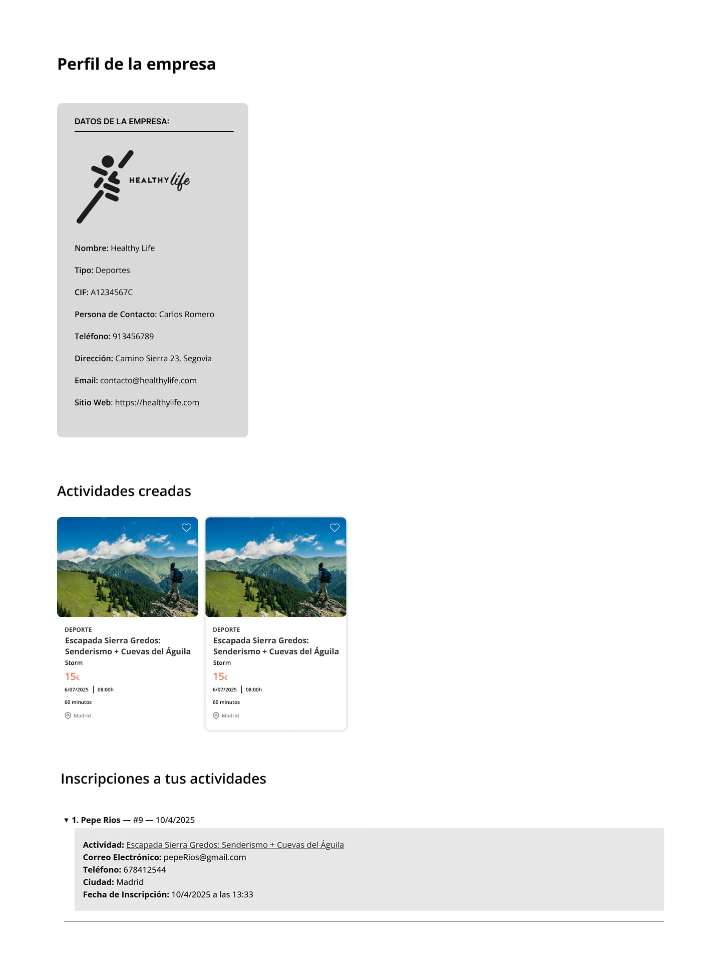 Perfil de usuario Aisiplan